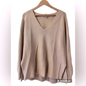 EUC Athleta Hanover Merino sweater pink mauve size L